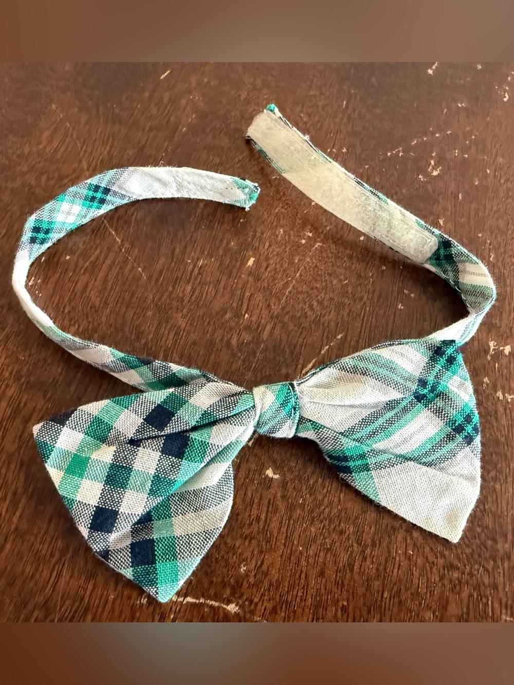2pc set Boys Plaid Tie Bow Green & Blue + Blue tie w/White polka dot for 2-3yo